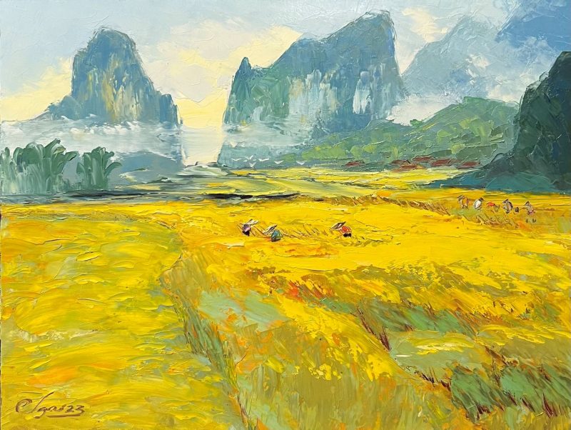 Harvest VII - Vietnamese Oil Painting by Artist Dang Dinh Ngo