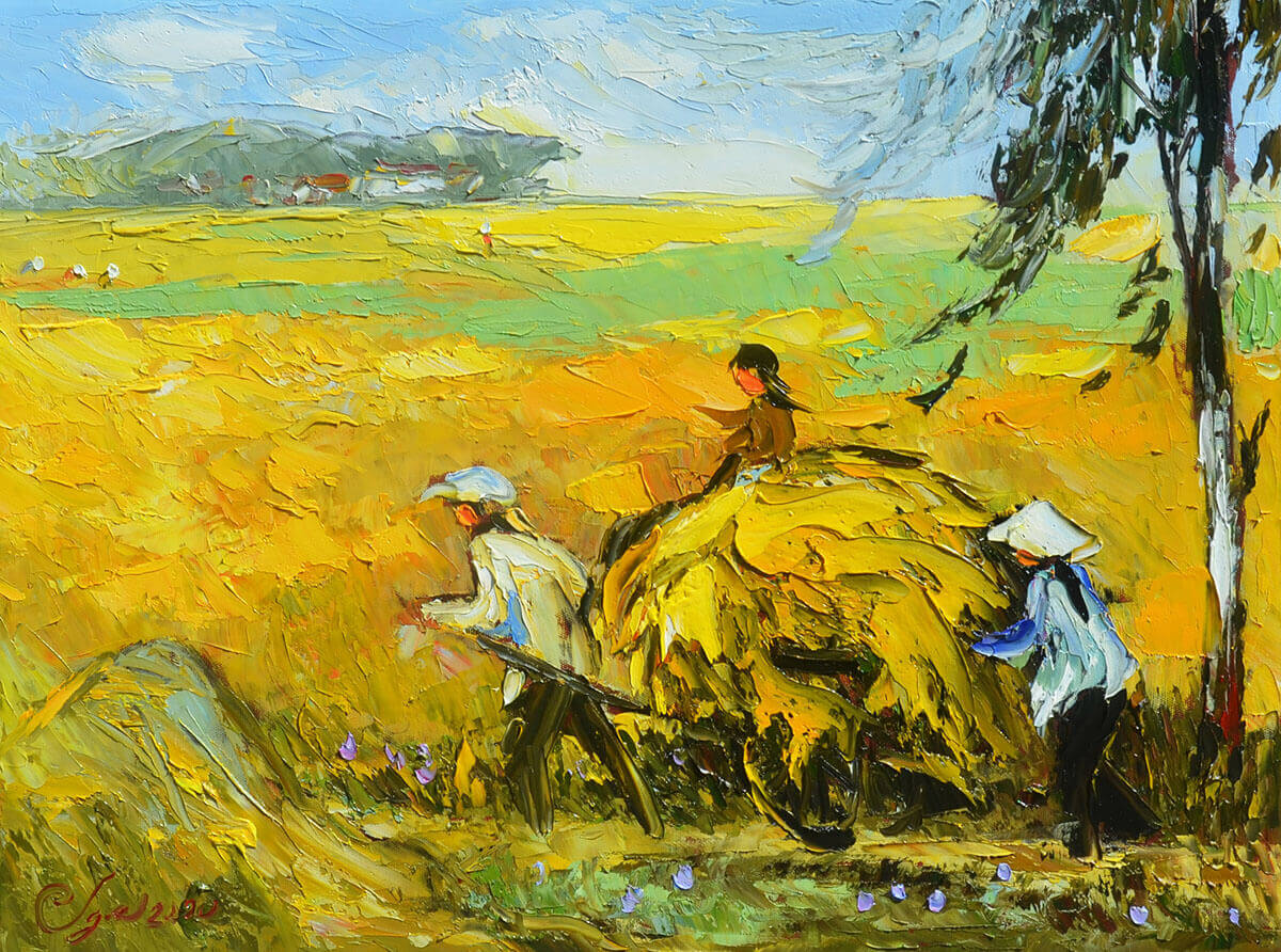 Harvest - Oil Painting Landscape of Dang Dinh Ngo