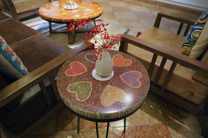 Heart II Colored-pencil Coffee Table