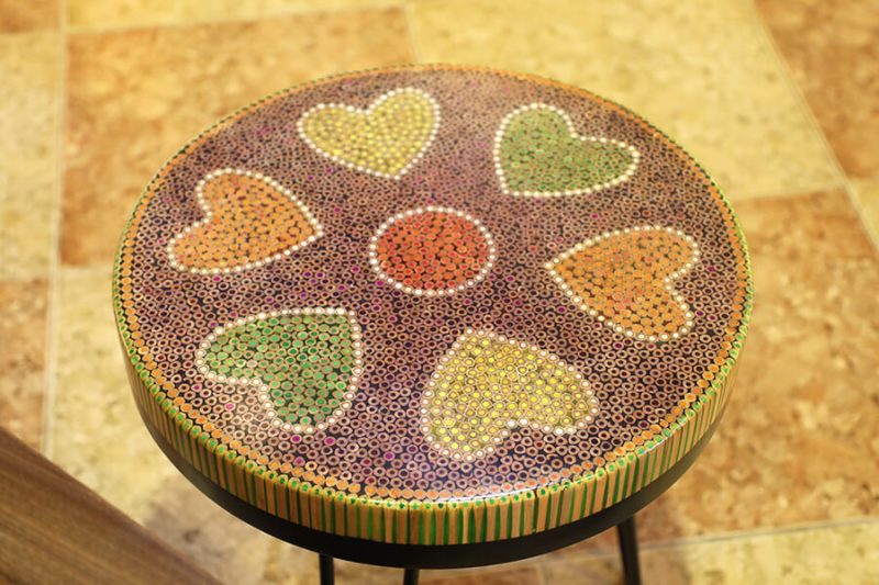 Heart IV Colored-pencil Coffee Table