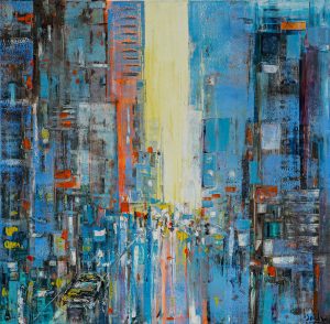 Splendid Street XI - Vietnamese Oil Painting by Artist Nguyen Phan Bach