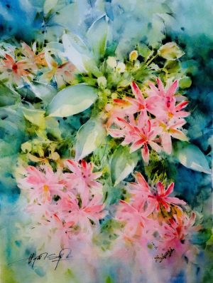 Rangoon Creeper Blossoms - Artist Dinh Duc