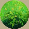 Peace Lily - Vietnamese Lacquer Painting by Artist Nguyen Thanh Chung