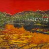Return to the Homeland - Vietnamese Lacquer Painting by Artist Nguyen Tuan Anh