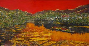Return to the Homeland - Vietnamese Lacquer Painting by Artist Nguyen Tuan Anh