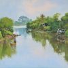 Hometown River - Vietnamese Oil Painting by Artist Tran Nam