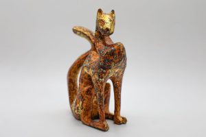Honored Cat I - Vietnamese Lacquer Artwork by Artist Nguyen Tan Phat