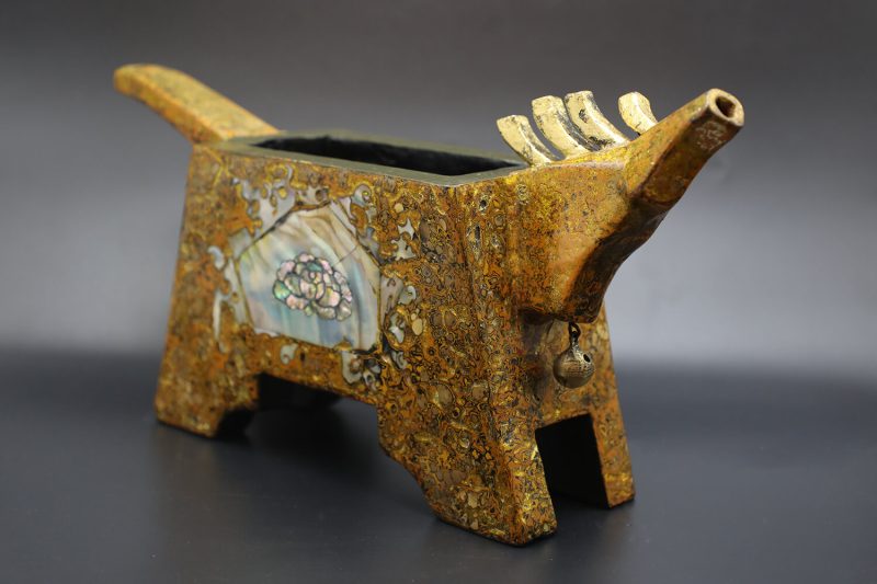 Horse of Incense Burner - Vietnamese Lacquer Artworks by Artist Nguyen Tan Phat