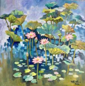 Essence of Summer - Vietnamese Oil Painting by Artist Tran Nam