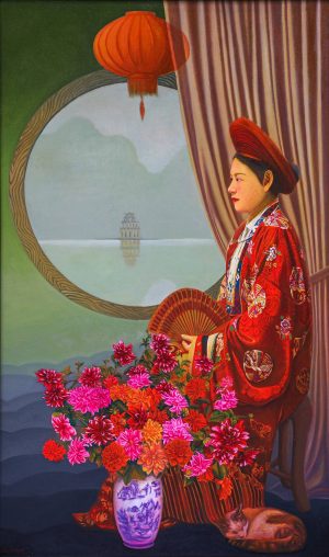 Spring’s Scents & Hues - Lacquer painting by artist Duy Quyen