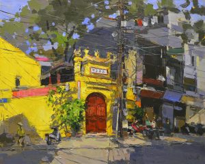 Huong Tuong Temple - Vietnamese Oil Paintings by Artist Pham Hoang Minh
