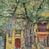 In the Banyan Tree - Vietnamese Lacquer Painting by Artist Nguyen Van Nghia