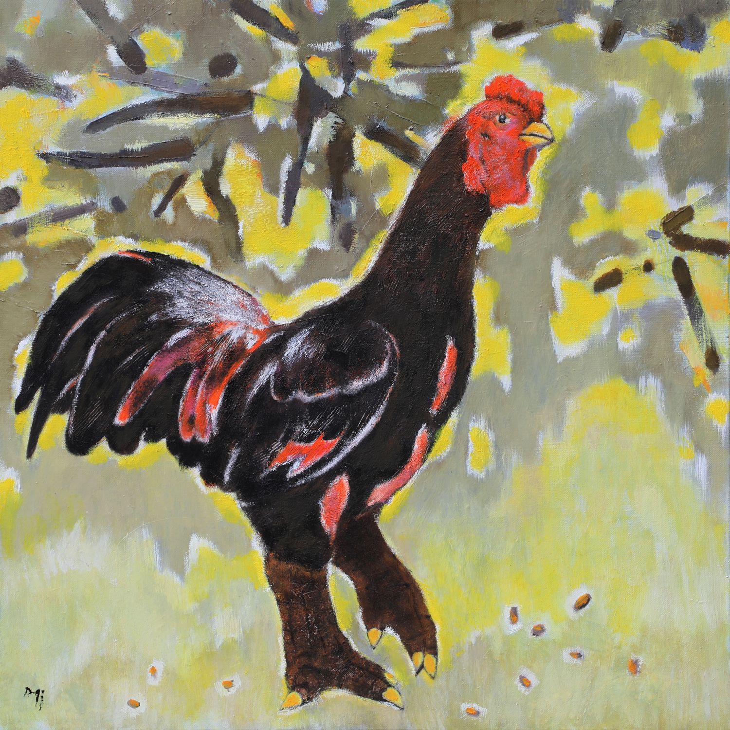 In the Garden - Vietnamese Oil Painting by Artist Dang Vu Ha