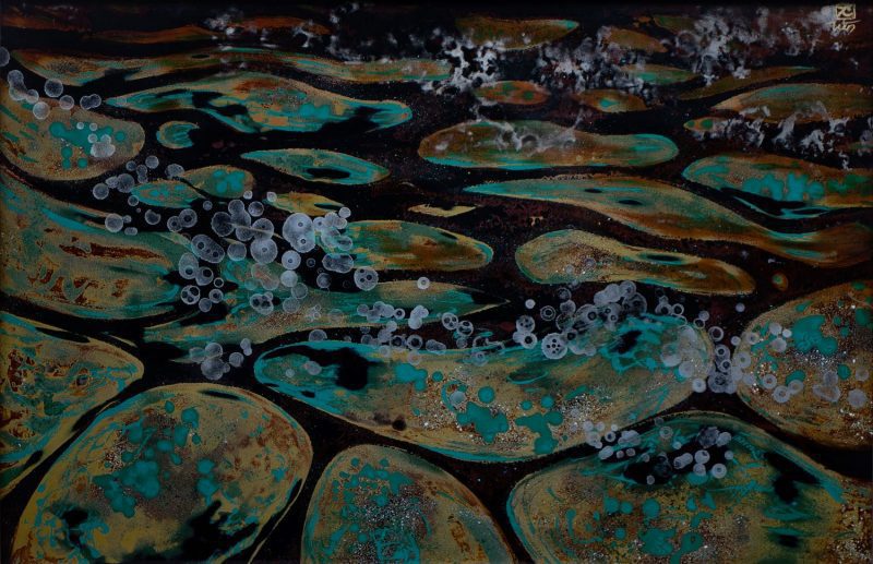 Infinity - Vietnamese Lacquer Painting on Wood by Artist Trieu Khac Tien