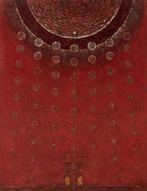 Journey to Enlightenment - Lacquer Painting by Artist Luong Duy