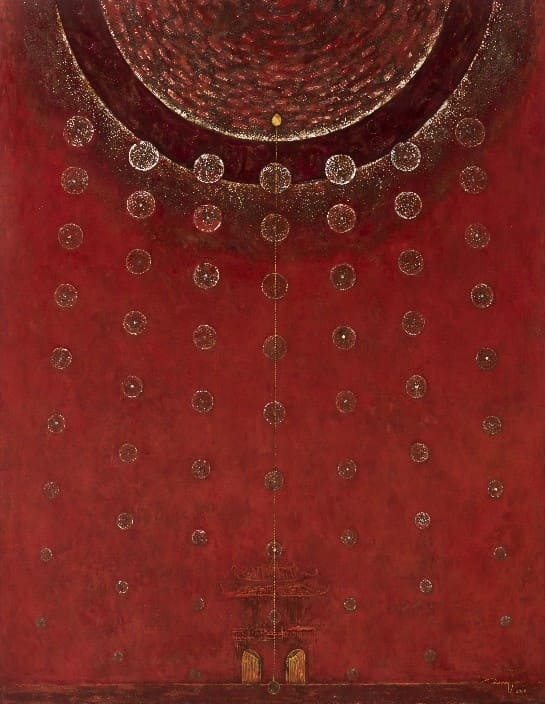 Journey to Enlightenment - Lacquer Painting by Artist Luong Duy