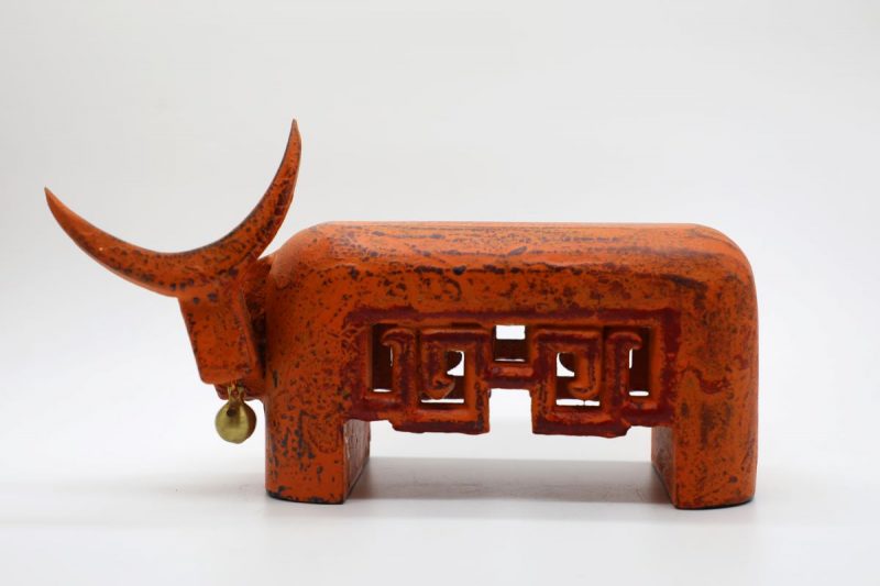 Joyful Buffalo I - Vietnamese Lacquer Artworks by Artist Nguyen Tan Phat