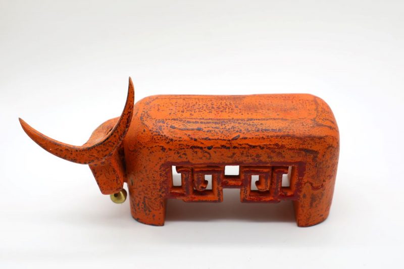 Joyful Buffalo I - Vietnamese Lacquer Artworks by Artist Nguyen Tan Phat