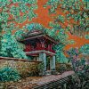 Constellation of Literature Pavilion I - Lacquer Painting by Artist Nguyen Van Nghia