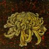 Golden Daisy II - vietnamese lacquer painting by artist nam thanh trung