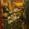 Lady & Lotus I - Vietnamese Lacquer Paintings by Artist Ngo Ba Cong