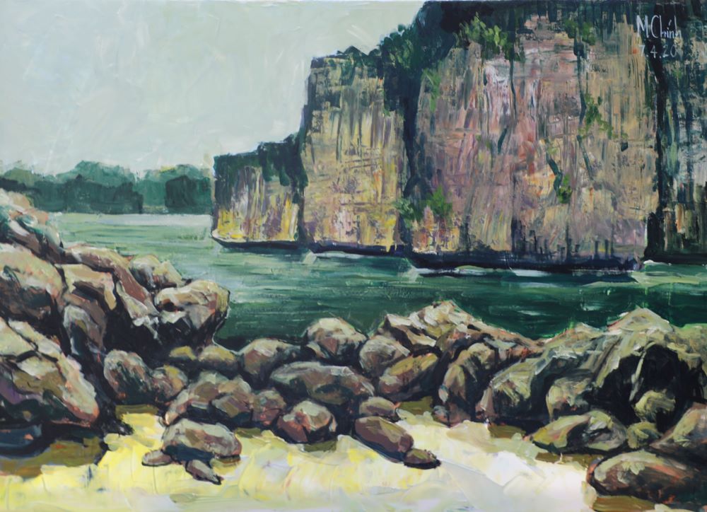 Lan Ha Bay - Vietnamese Oil Painting by Artist Minh Chinh