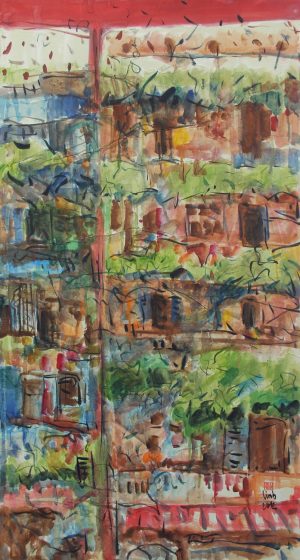 Landscape III - Vietnamese Watercolor Painting on Do Paper by Artist Le Xuan Hung Linh