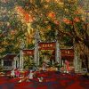 Lang Pagoda - Vietnamese Lacquer Painting by Artist Nguyen Tuan Anh