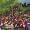 A Vietnamese Village Festival - Acrylic Painting by Artist Vu Manh Tan