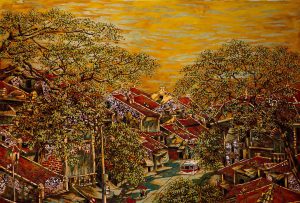 Tinkle VII - Vietnamese Lacquer Painting by Artist Nguyen Hong Giang
