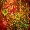 Lotus Lantern - Vietnamese Lacquer Painting by Artist Giap Van Tuan