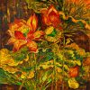 Lotus Awakening - Vietnamese Lacquer Painting by Artist Giap Van Tuan