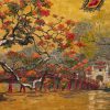 Hoan Kiem Lake at Dusk - Lacquer Painting by Artist Le Khanh Hieu