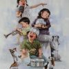 Little Angels - Vietnamese Acrylic Painting by Artist Nguyen Thu Thuy