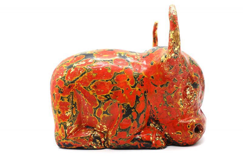 Little Buffalo I - Vietnamese Lacquer Artworks by Artist Nguyen Tan Phat