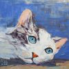 Little Cat II - Vietnamese Oil Painting by Artist Minh Chinh