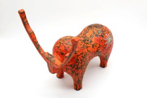 Little Orange Reindeer - Vietnamese Lacquer Artworks by Artist Nguyen Tan Phat