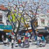Lo Su Street - Vietnamese Oil Painting by Artist Pham Hoang Minh