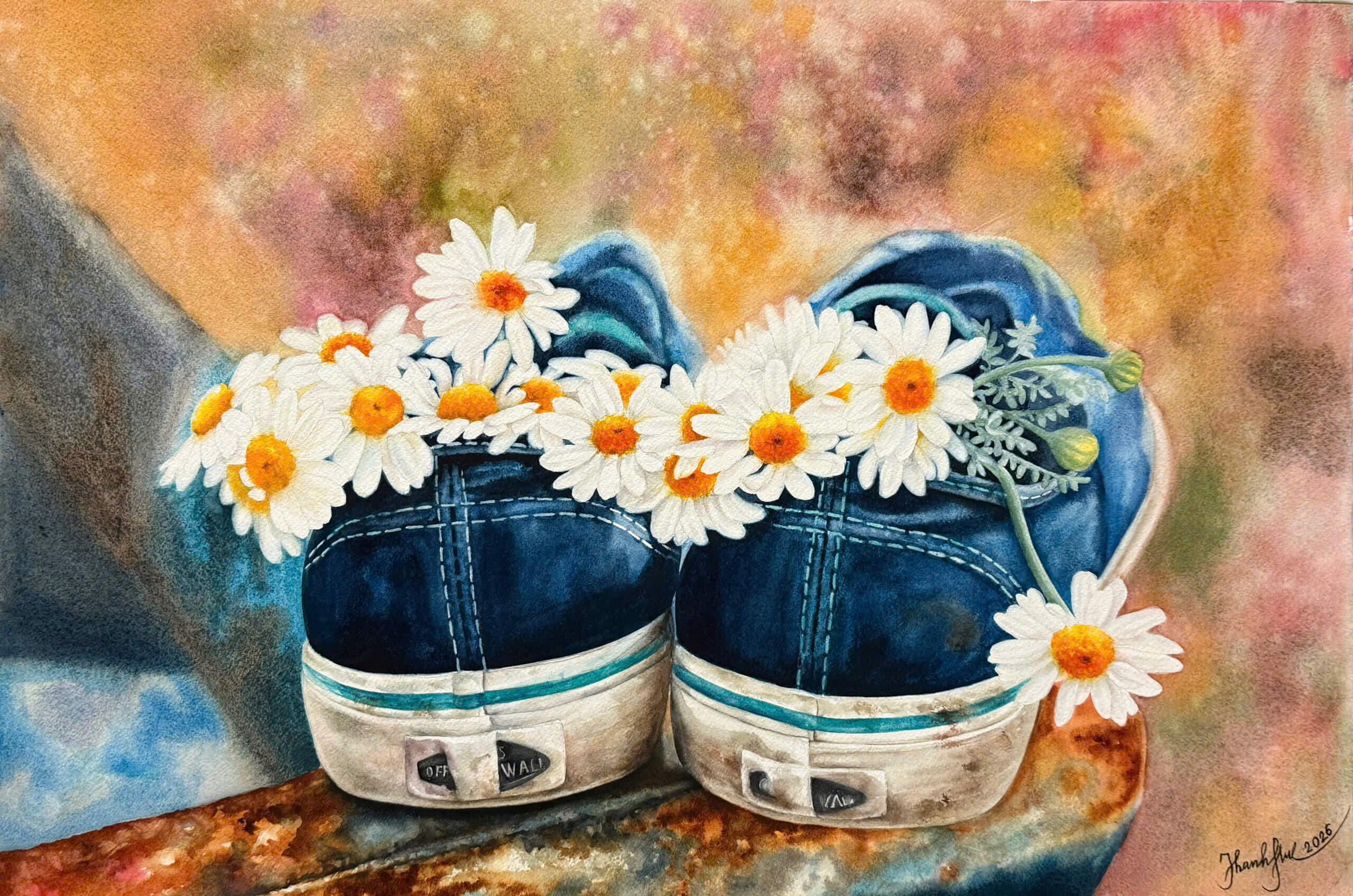 Return To The Land of Flowers - Watercolor Painting By Artist Thanh Ha