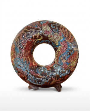 Dragon & Phoenix - Vietnamese Ceramic Artwork by Artist Nguyen Thu Thuy