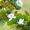 Lotus III - Vietnamese Oil Painting by Artist Le Ngoc Ly