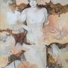 Lotus Lady X - Vietnamese Watercolor Painting on Silk by Artist Phan Niem