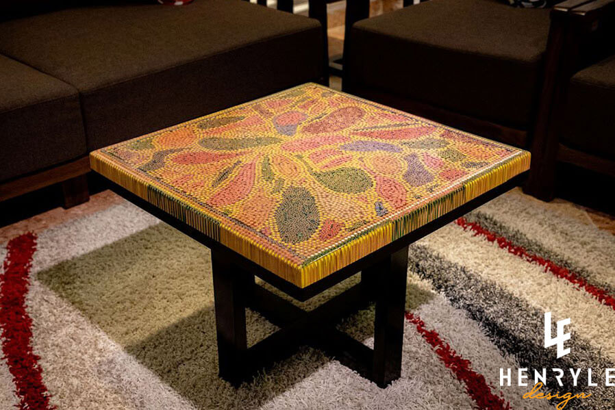 Lotus Pond Colored Pencil Coffee Table V 1