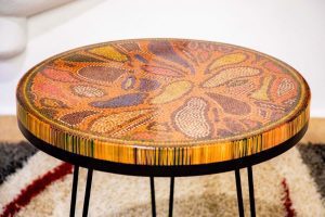 Lotus Pond Colored Pencil Coffee Table VI