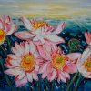 Lotus Pond Vietnamese oil painiting by artist Dang Dinh Ngo