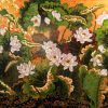 Lotus at Dawn I - Vietnamese Lacquer Painting by Artist Tran Thieu Nam