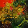 Lotus in Autumn - Vietnamese Lacquer Painting by Artist Giap Van Tuan