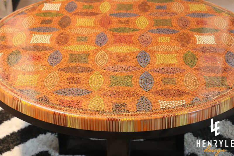 Lucky Coins Colored Pencil Coffee Table IV 3