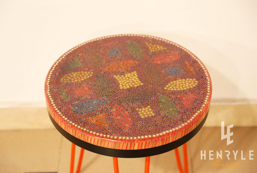 Lucky Coins Colored Pencil Coffee Table VI 3