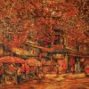 Ma May Street - Vietnamese Lacquer Painting by Artist Giap Van Tuan